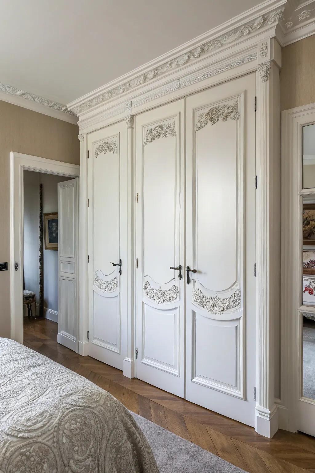 French-style doors enhance any bedroom with their classic sophistication.