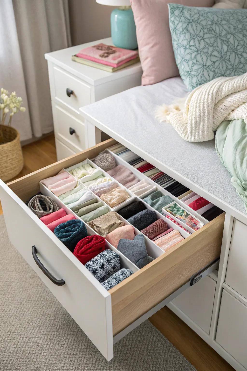 Drawer organizers are excellent for compartmenting.