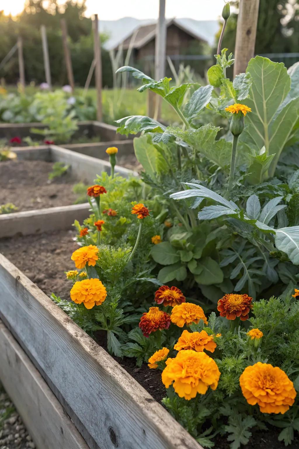 Golden blooms bring beauty and protection to your veggie patch.
