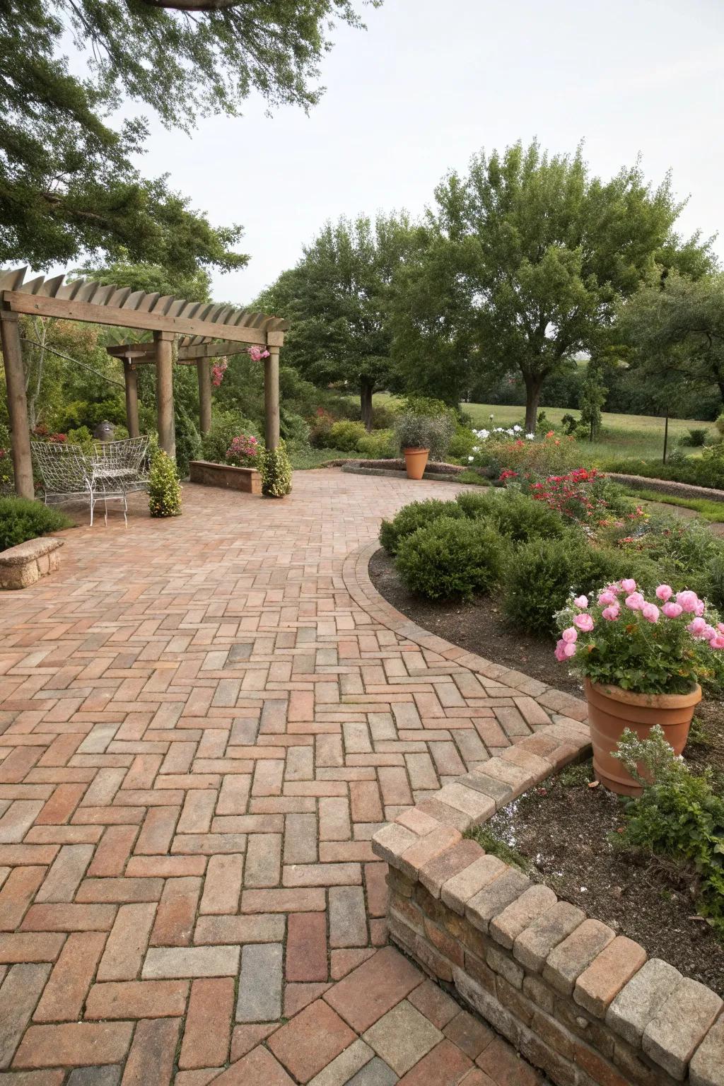 Timeless polish with a parquet brick pattern.