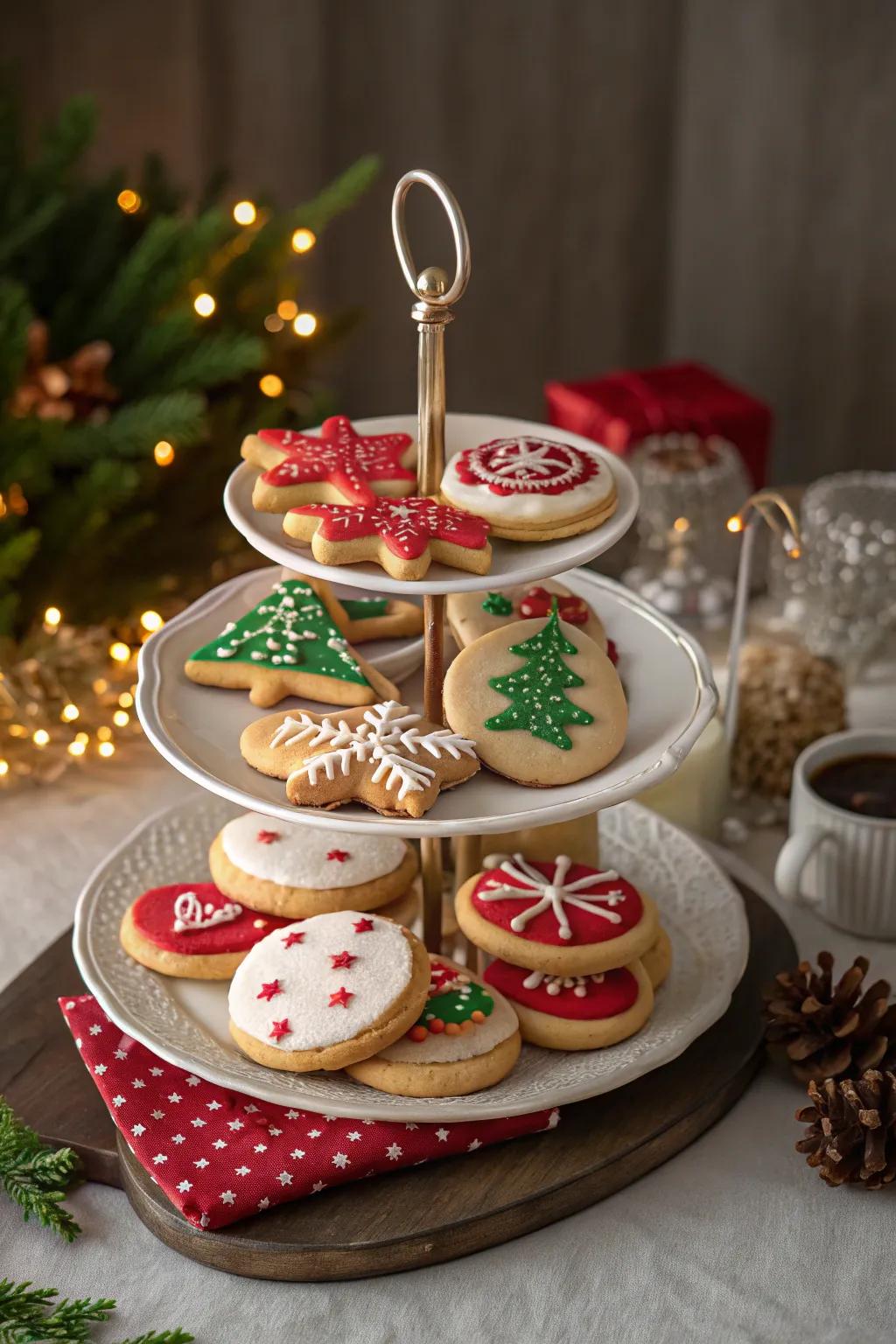 An elegant cookie display prepared for guests.