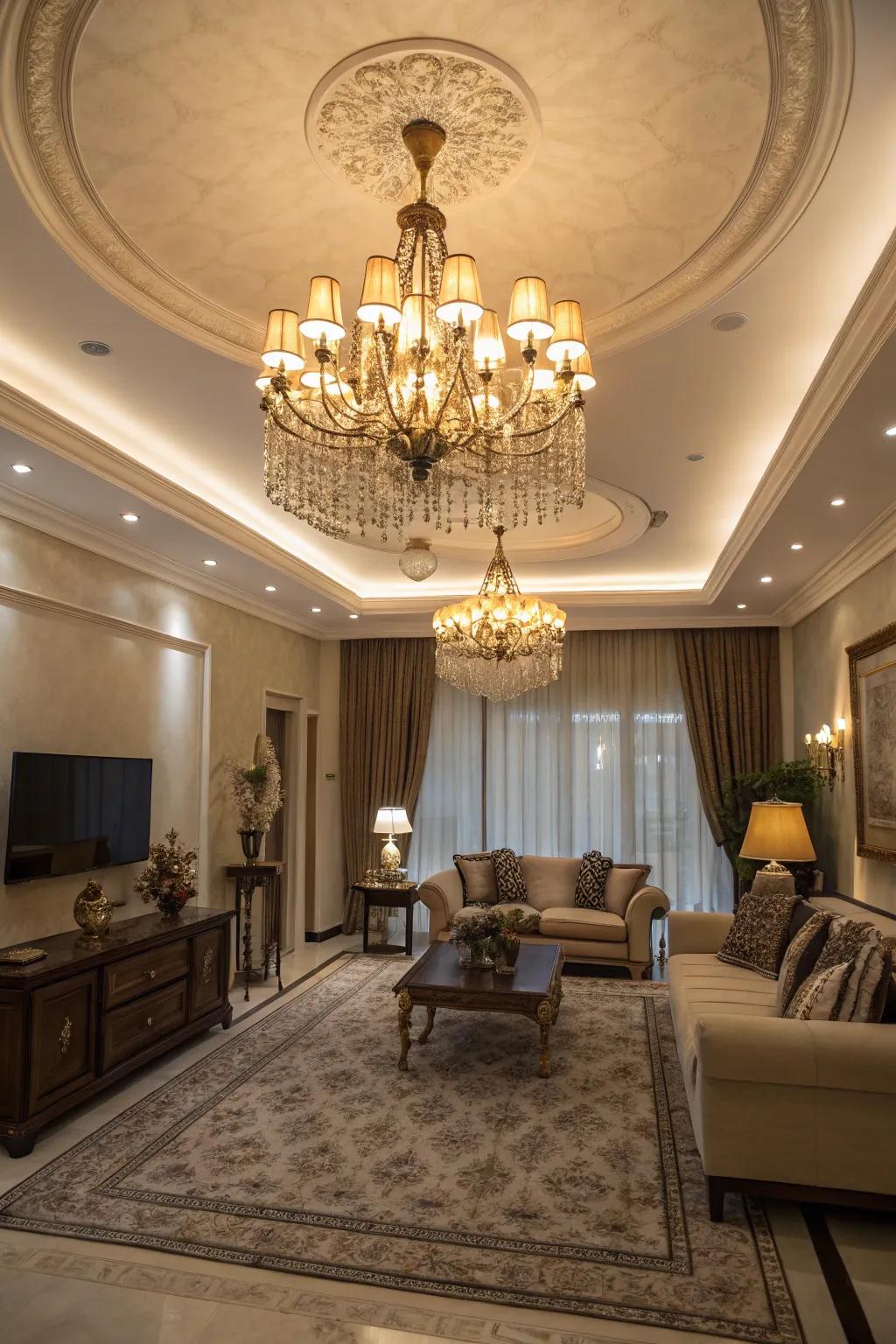 Stylish lighting fixtures that enhance the atmosphere of any living room.
