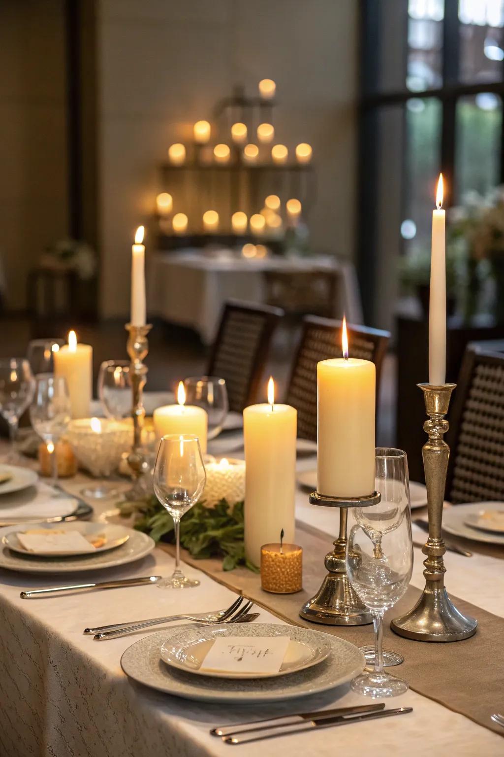 Candlelit vibe crafting a warm, inviting setting.