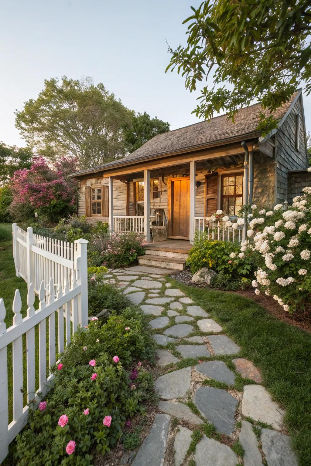Organic materials accentuate the rustic charm of a cottage.