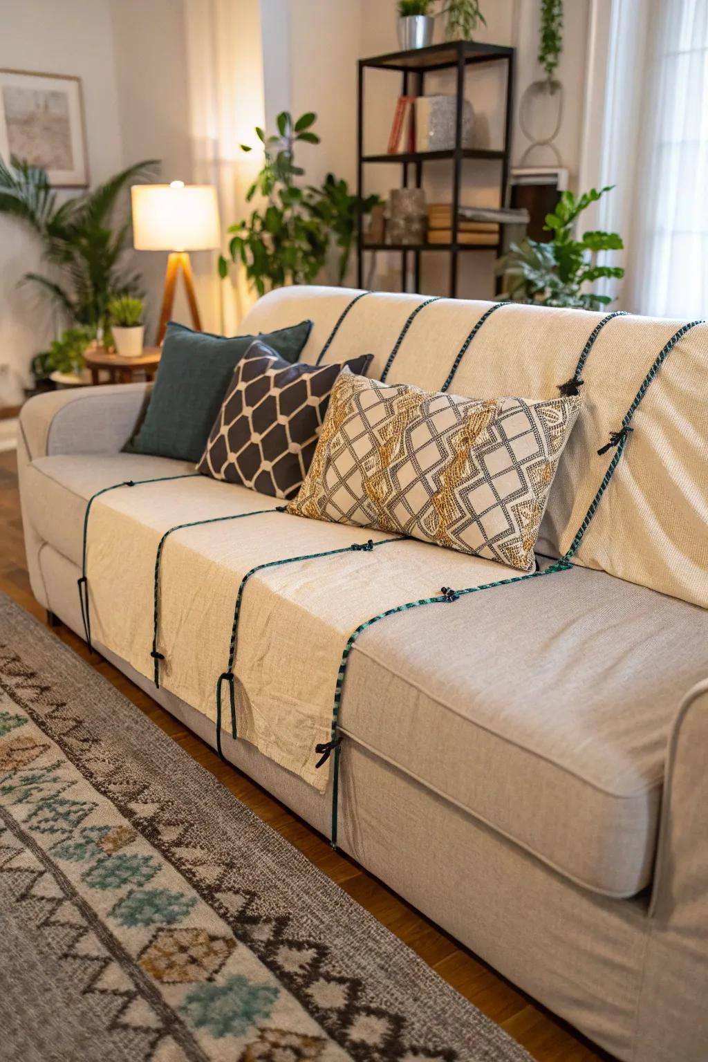 Wraps without sewing offer a simple way to refresh your sofa.