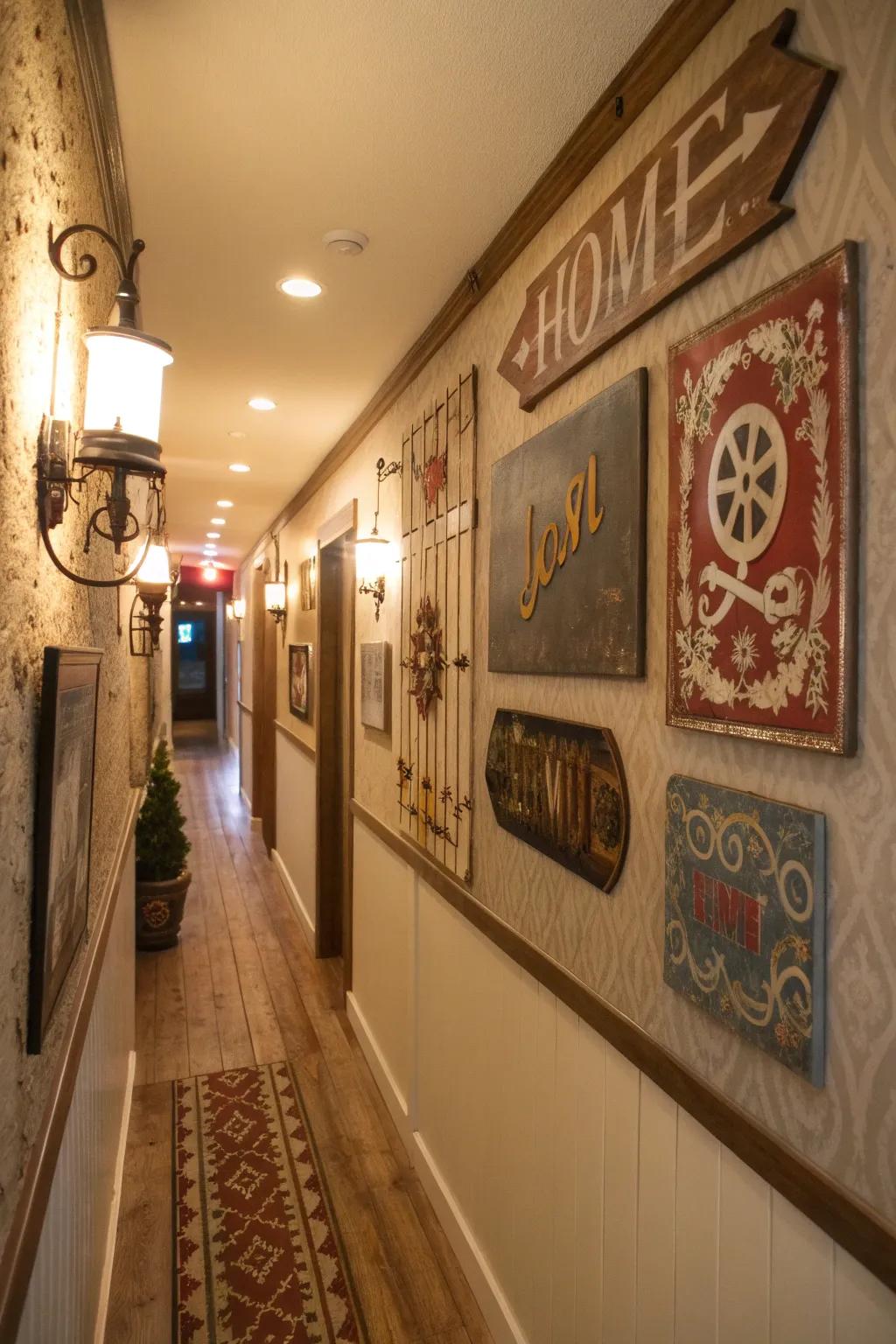 Vintage signs offer character and a nostalgic hint.
