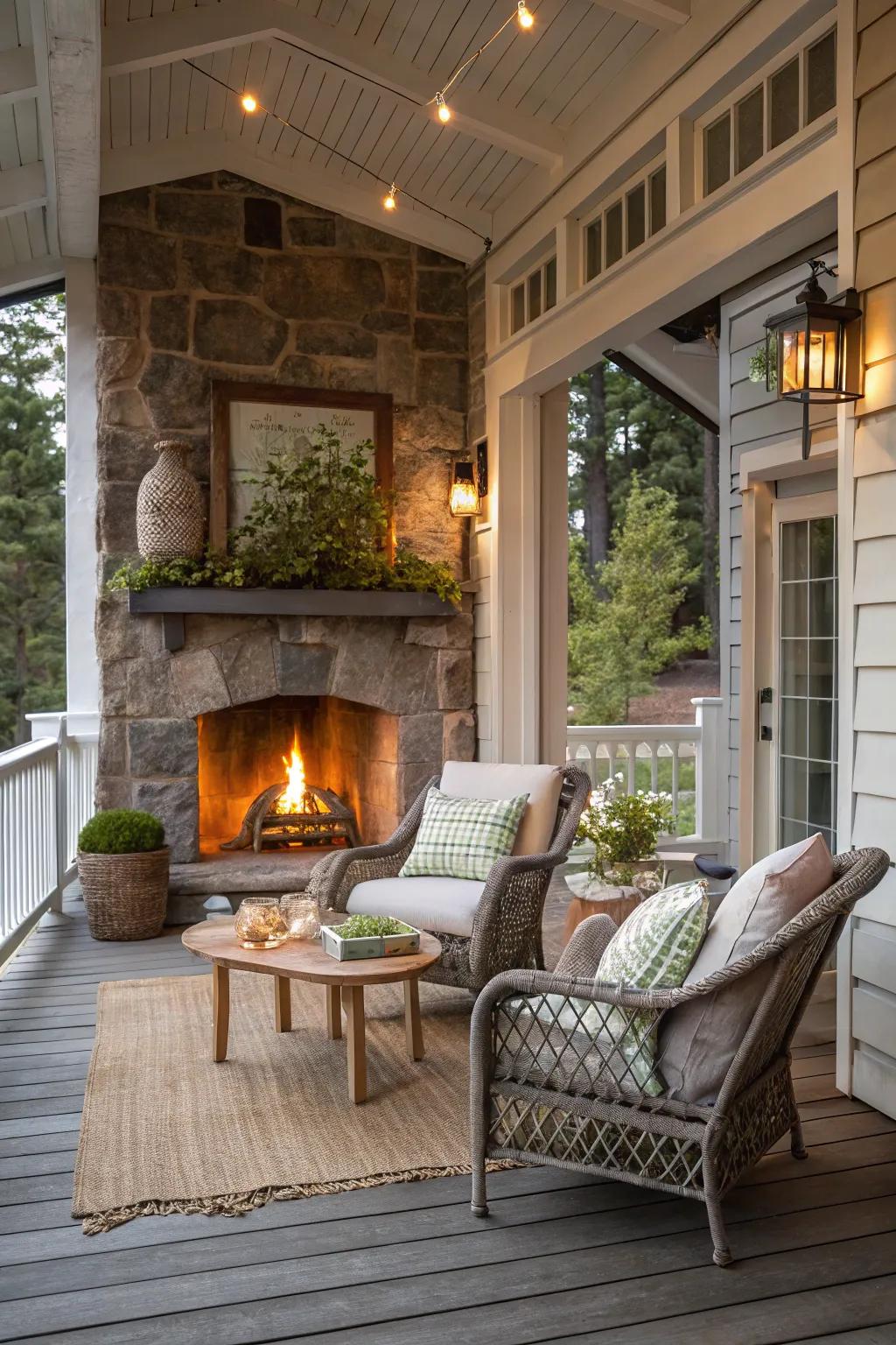 Fireplaces enrich warmth and ambiance to your outdoor retreat.