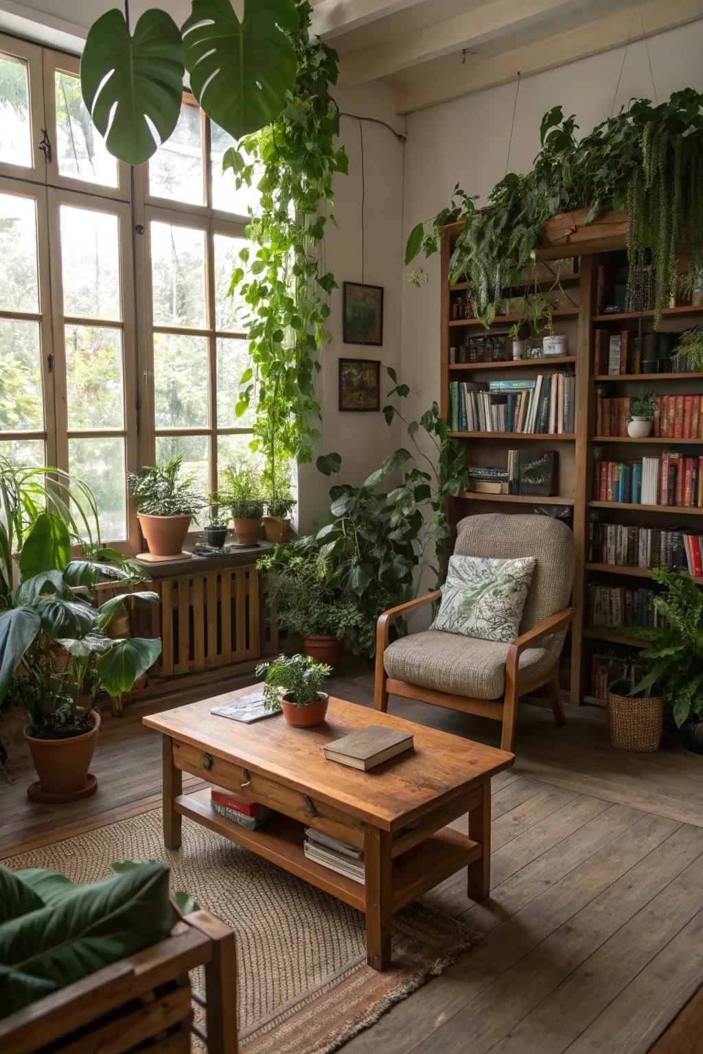 Nature's touches bring a peaceful vibe to any snug room.