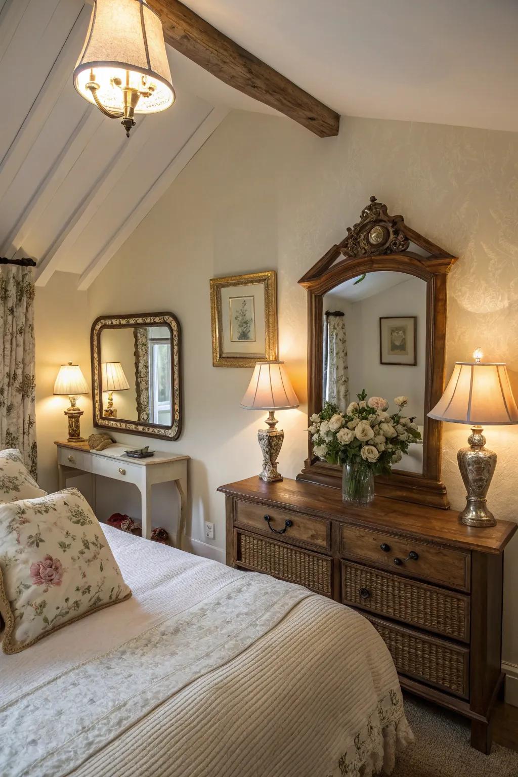 Vintage décor contributes character and history.