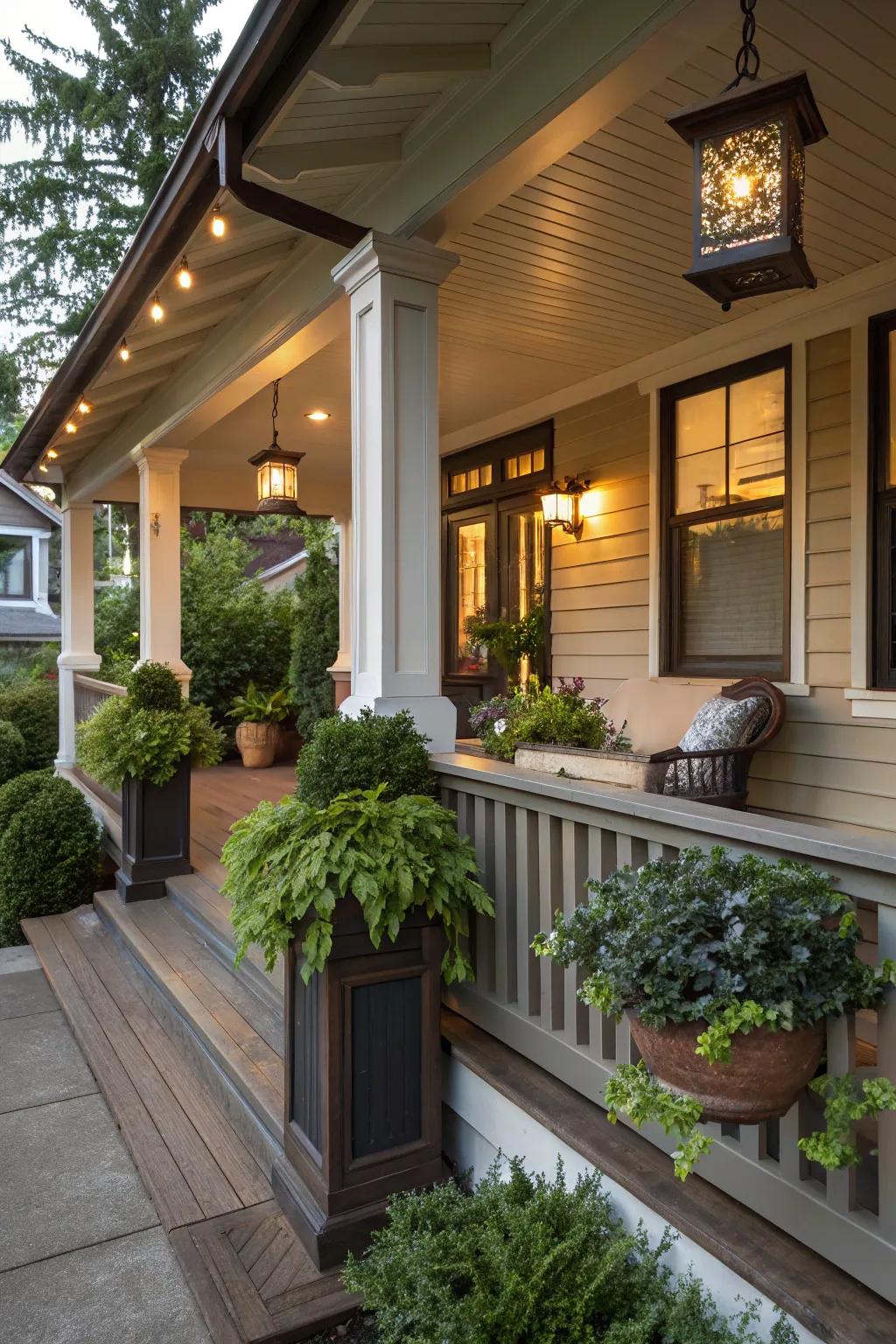 Balance brings a sense of order and beauty to the porch.