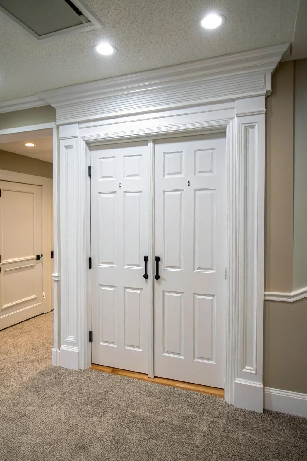 Double doors offer elegance and enhanced access to your crawl space.