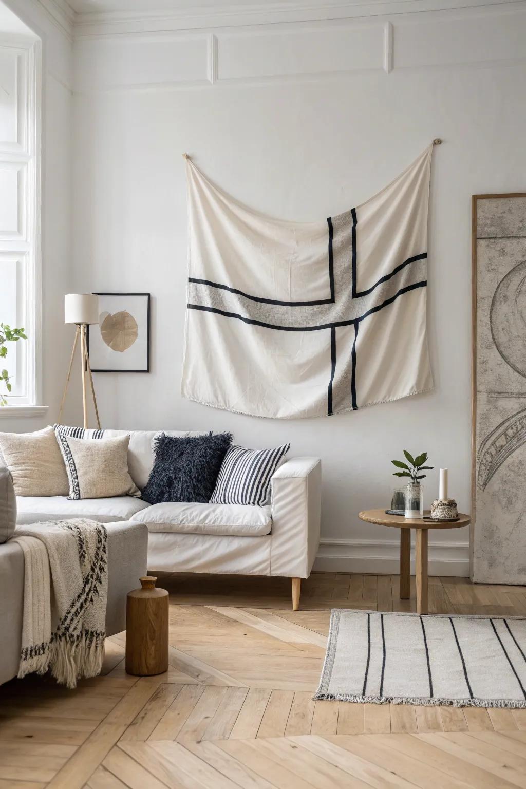 A minimalist banner tenders a hint of refinement and simplicity.