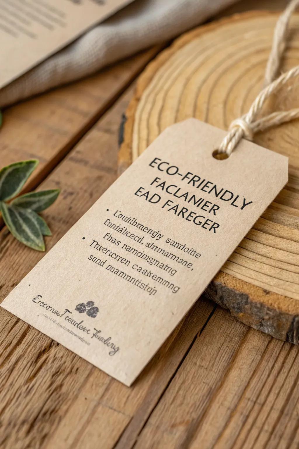 An eco-friendly price label crafted from reclaimed resources, ideal for sustainable labels.