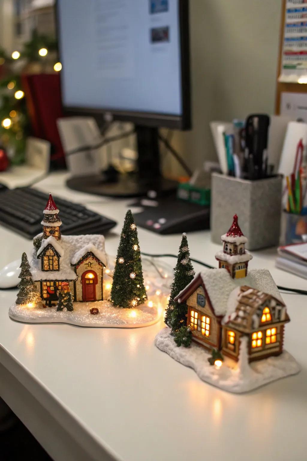 A delightful small-scale holiday town carries holiday charm to the office.