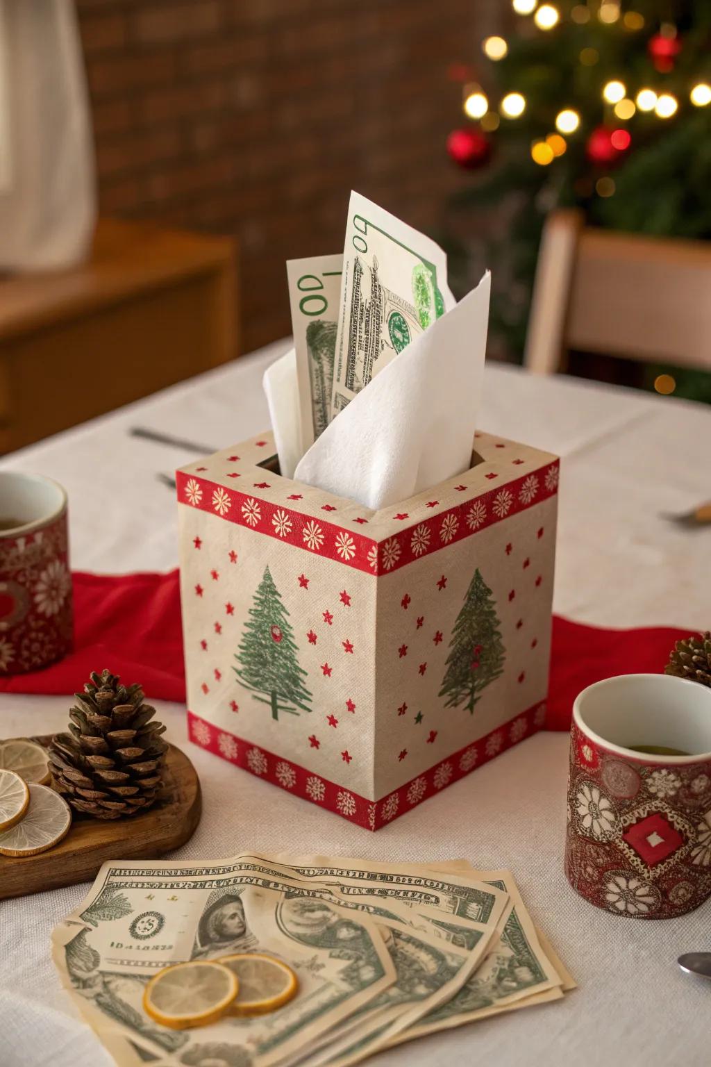 A paper dispenser surprise with a twist.