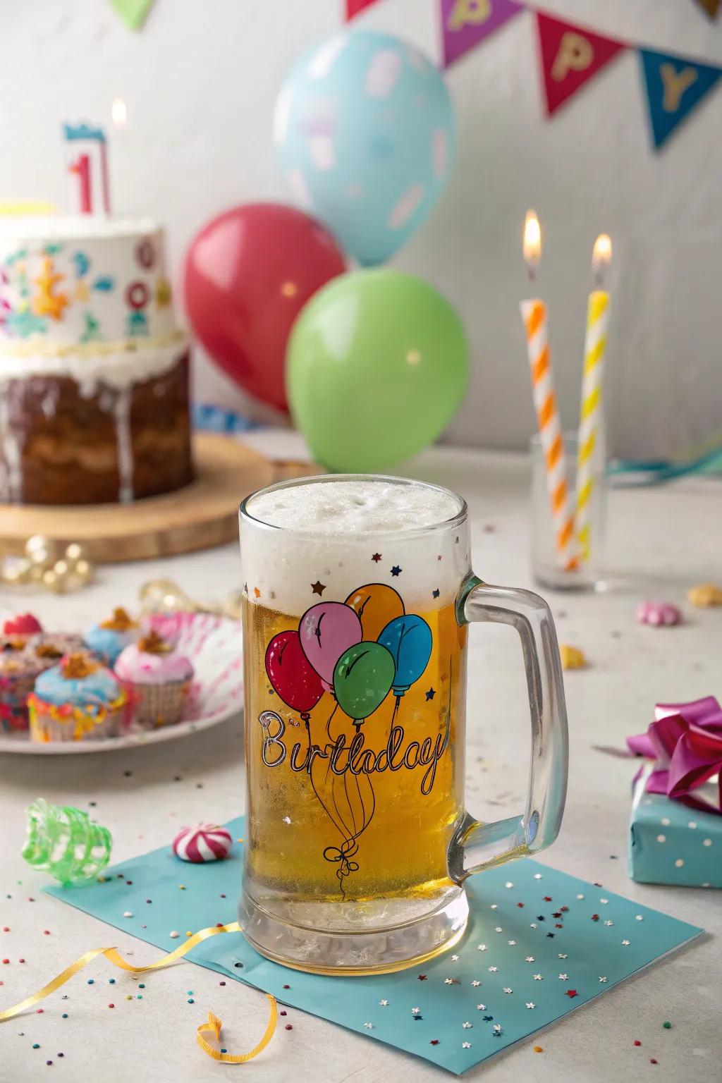 Thematic beer mugs make celebrations even more special.