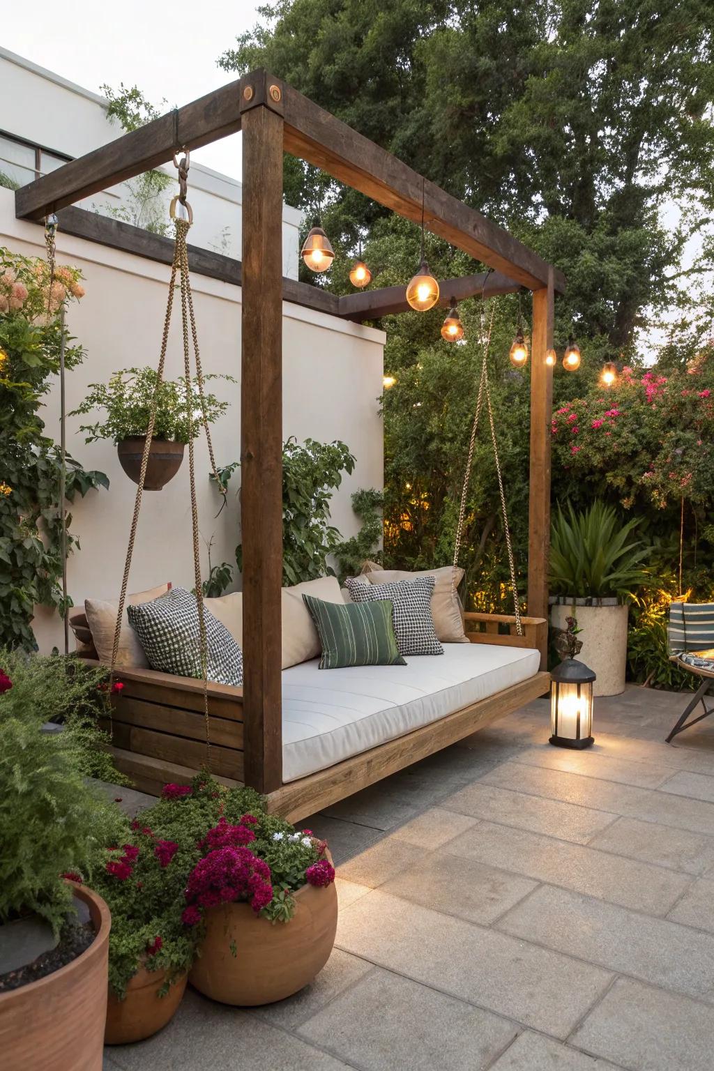 A luxurious outdoor daybed that enhances the look of patio areas.