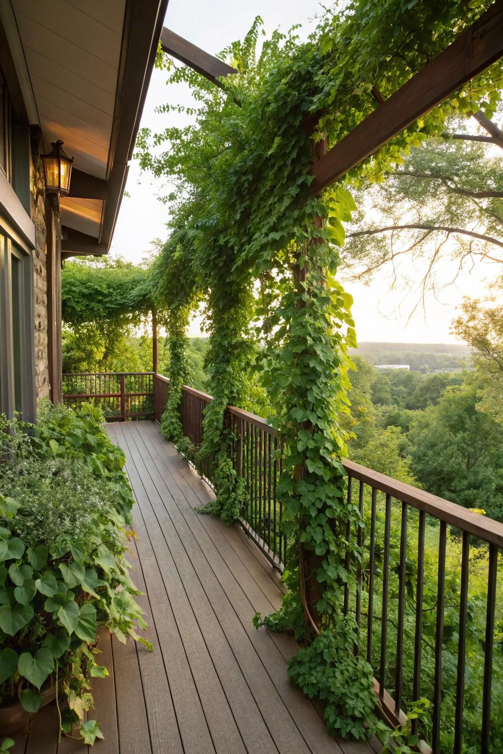 Greenery infuses life and vibrancy into your deck enclosure.