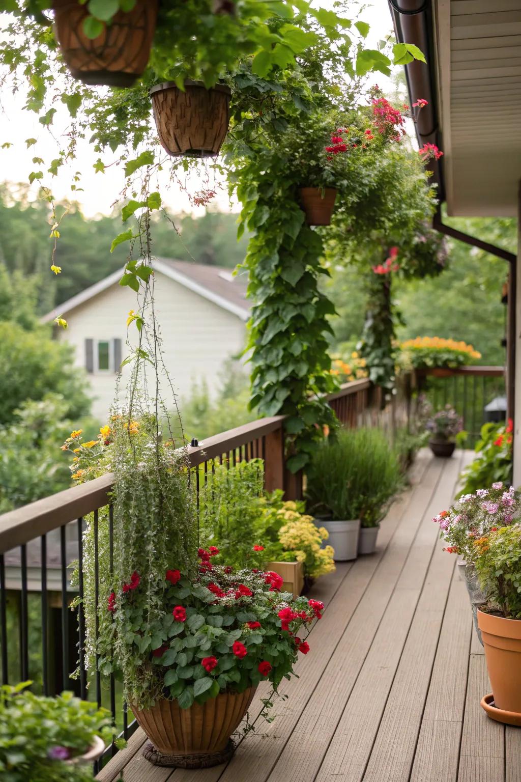 Greenery elevates the natural appeal of your deck.