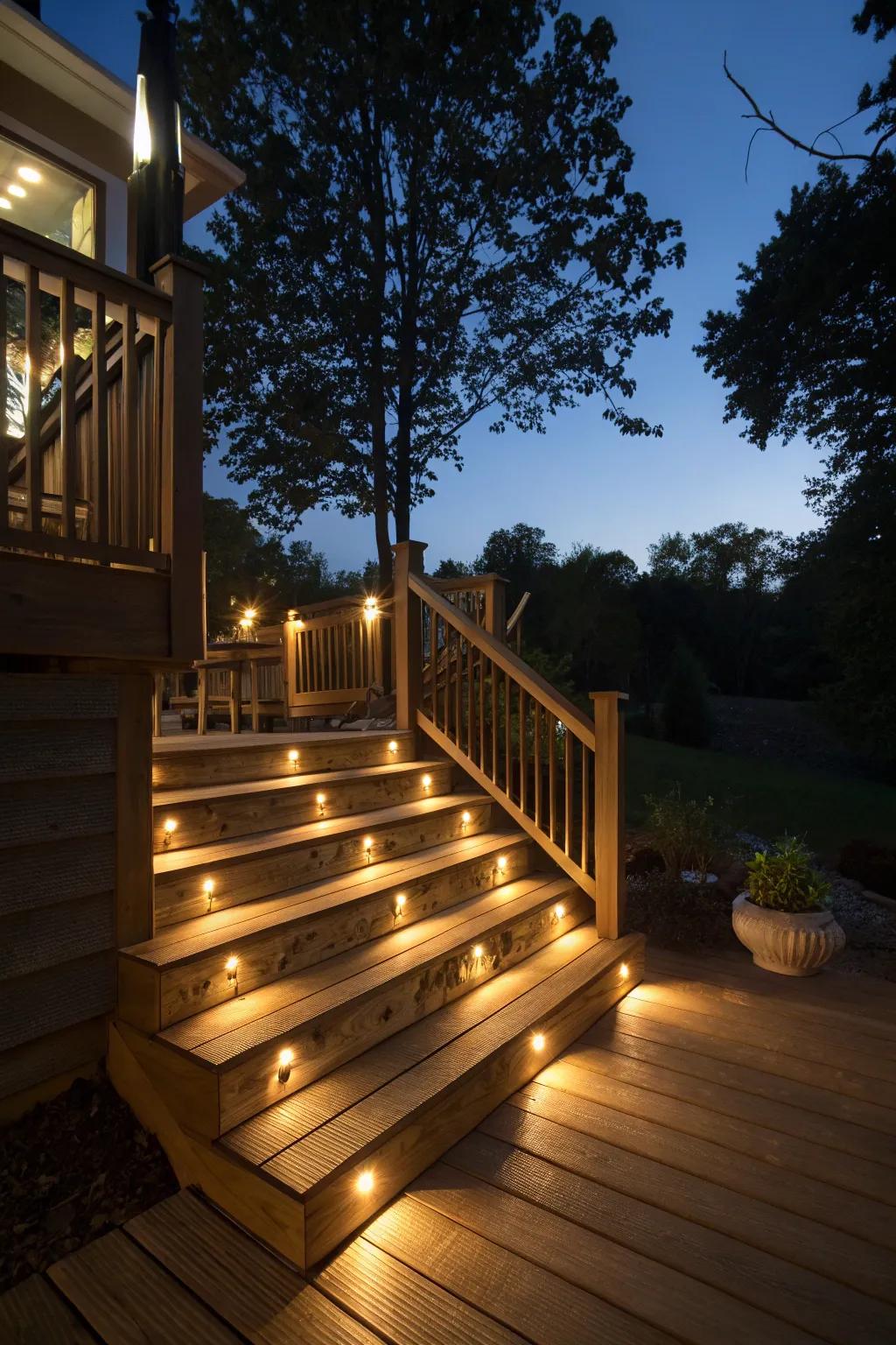 Brighten your steps with elegant built-in lamps.