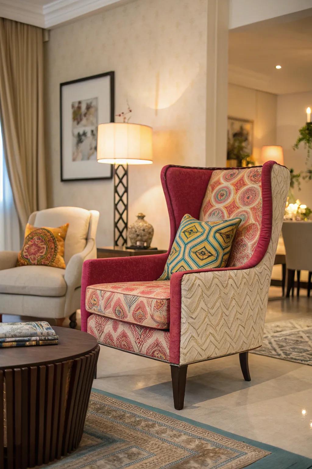 A room showcasing a standout furniture piece that commands attention.