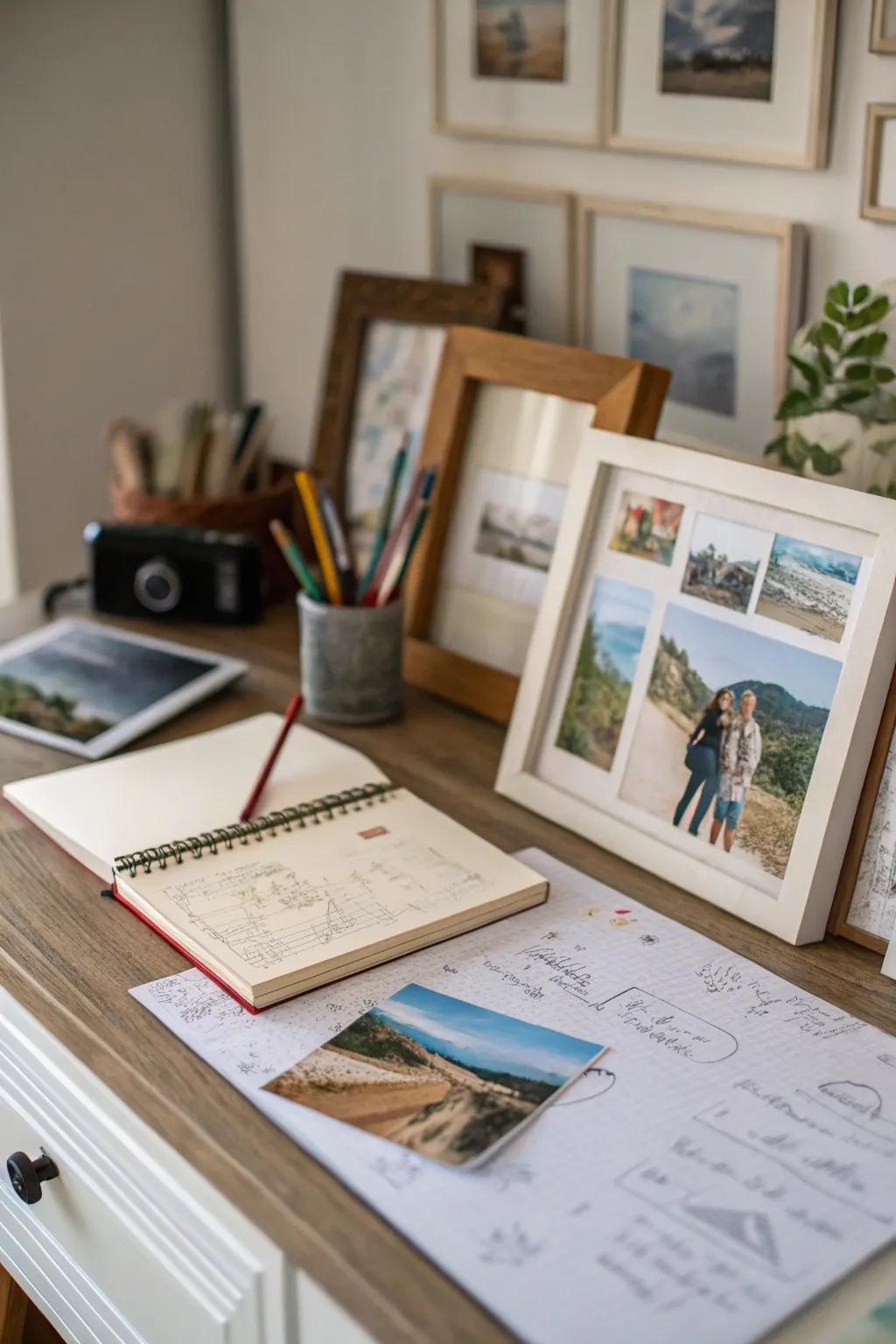 Personal mementos transform your workspace into a comforting sanctuary.