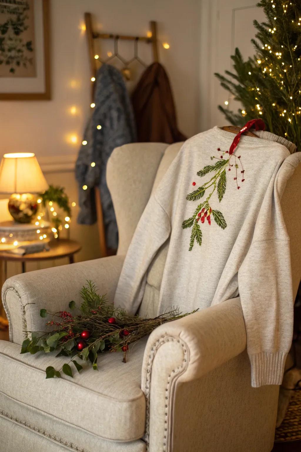 Evergreen mischief for a cheeky holiday look.