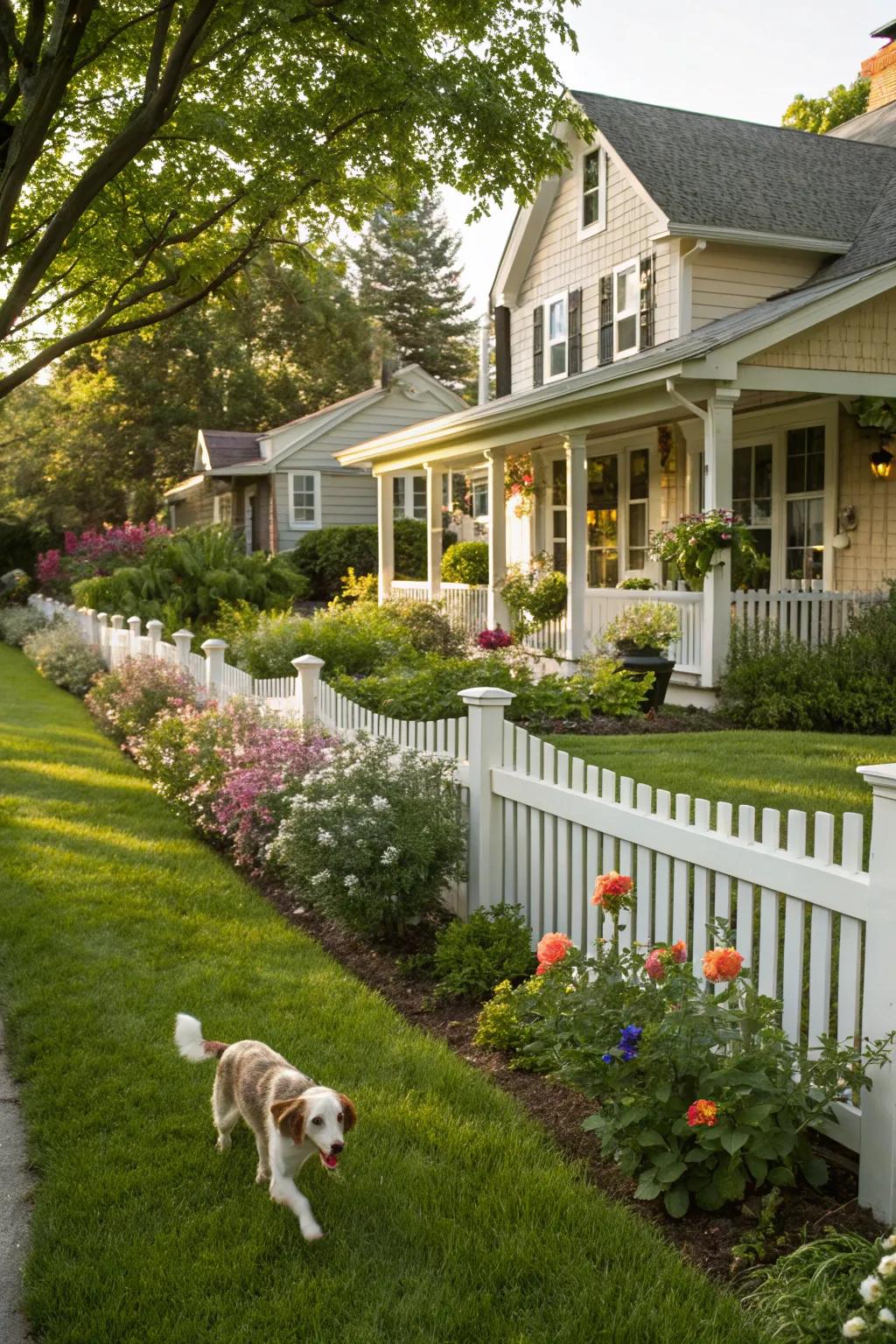 A classic plank fence offering a charming and safe setting.