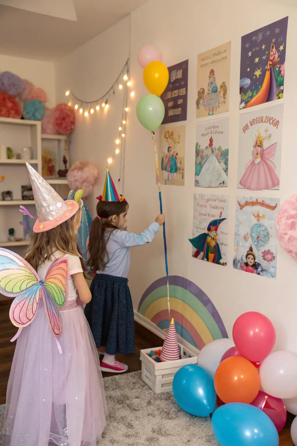 Themed decor makes the dress-up corner come alive.