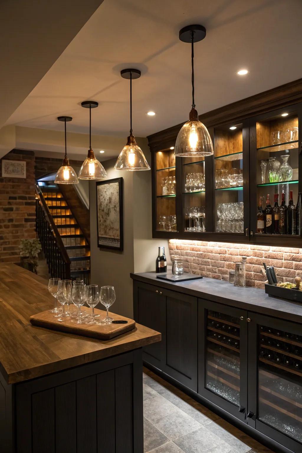 Lighting establishes the perfect atmosphere for your dry bar.