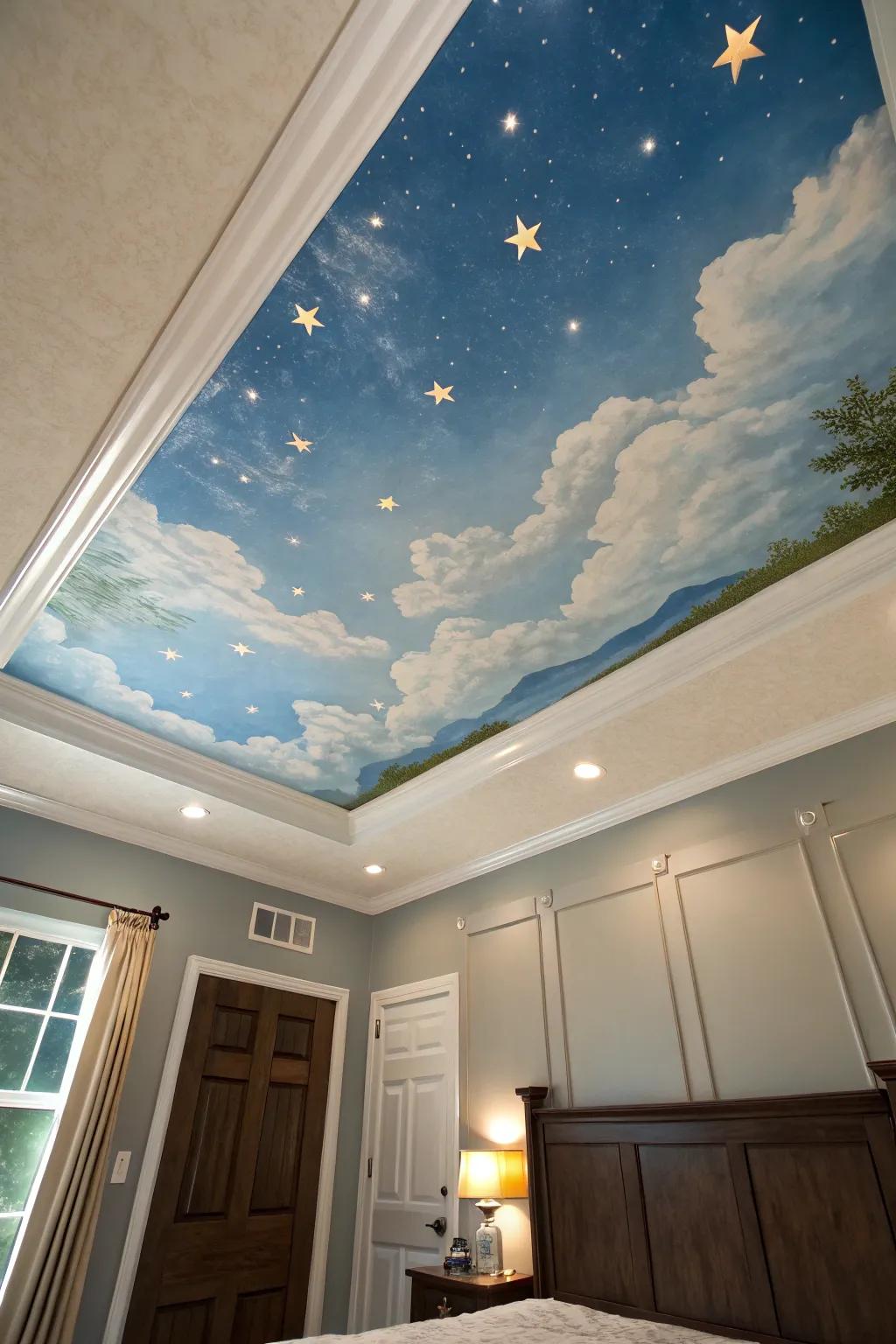 Roof paintings transform areas into works of art.
