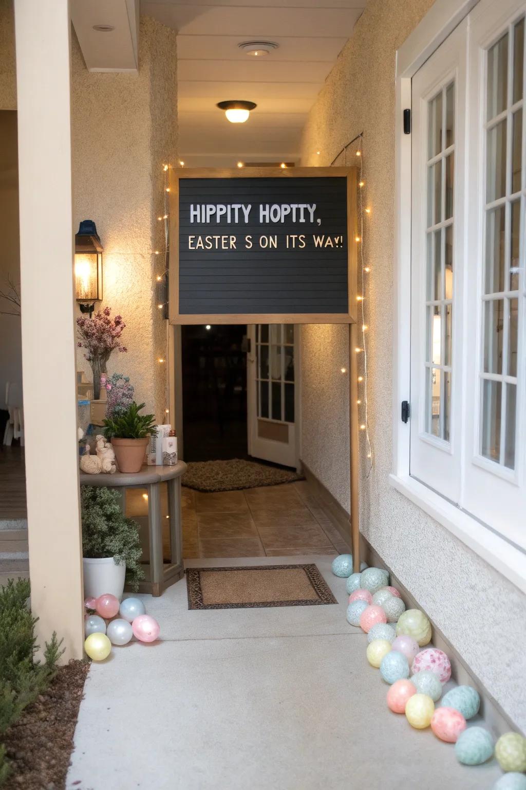 A welcoming word that sets a joyful tone for visitors.