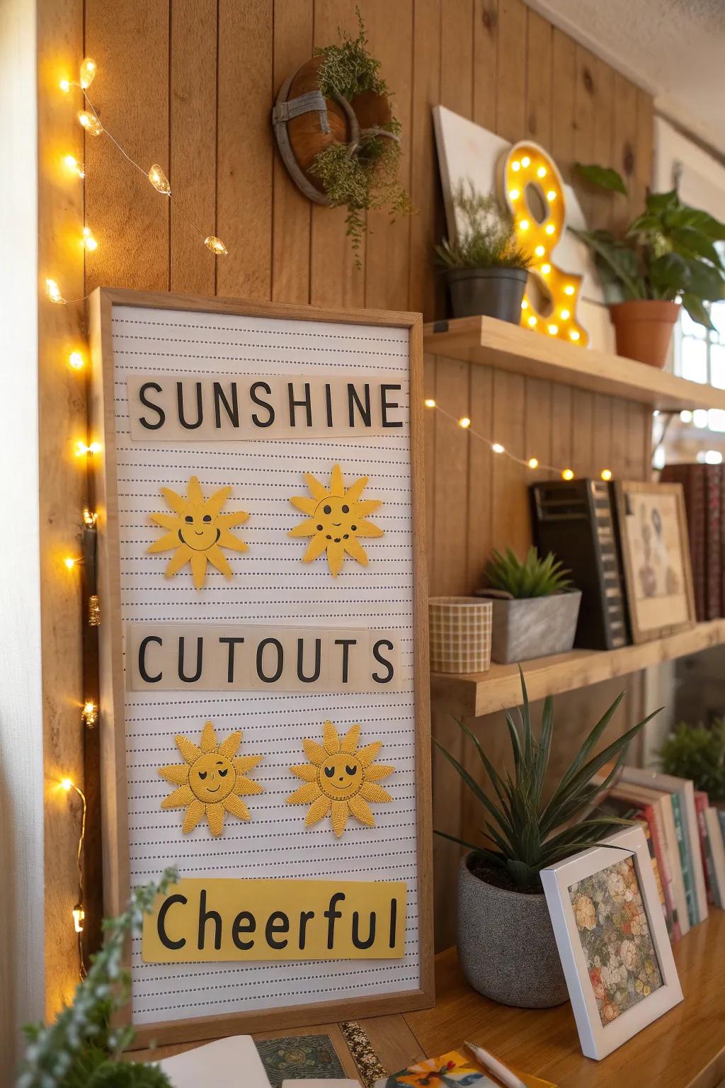 Let daylight illuminate through a cheerful display board.