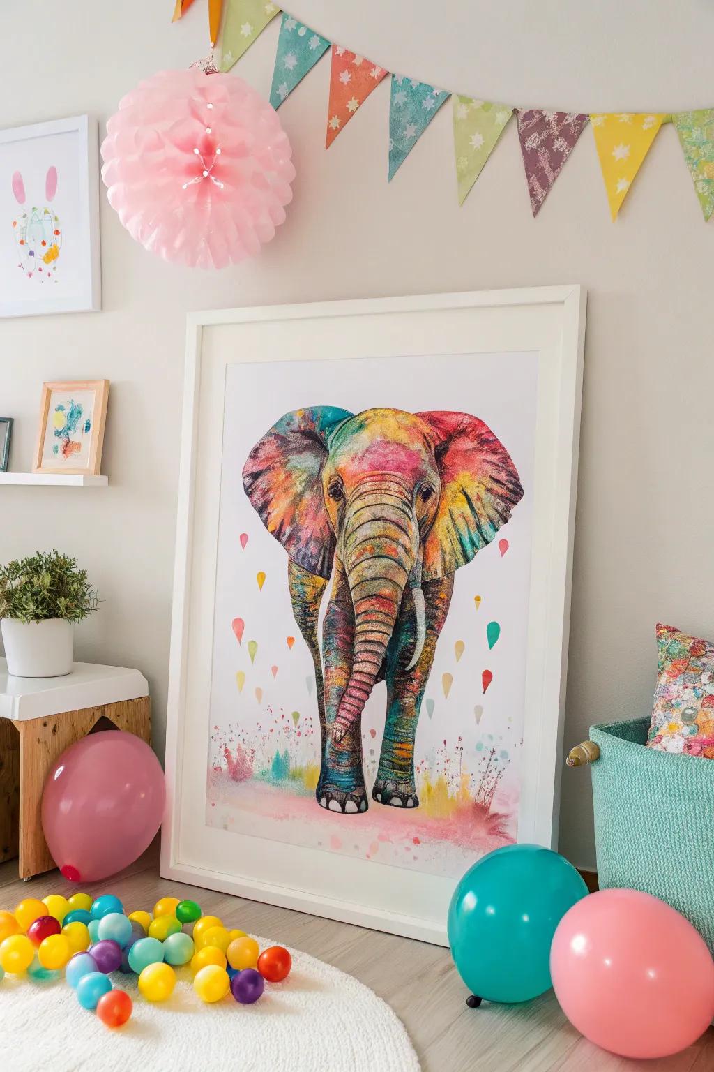 Vibrant pachyderm designs are superb for injecting happiness into a child space.