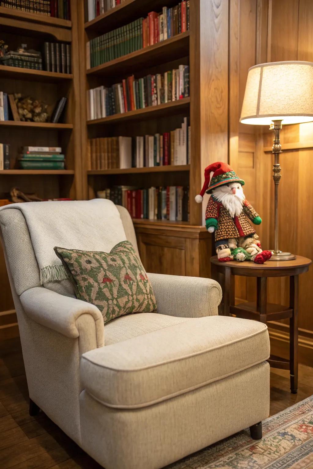 Design a cozy reading nook for your elf to enjoy holiday tales.