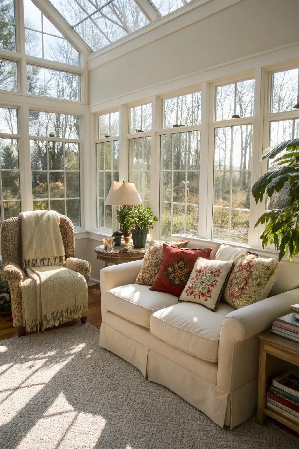 An all-weather solarium designed for comfort and year-round enjoyment.