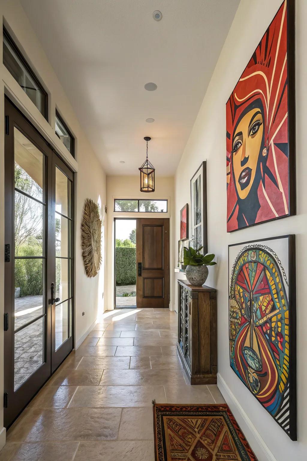 Artwork brings personality and flair to your entrance.