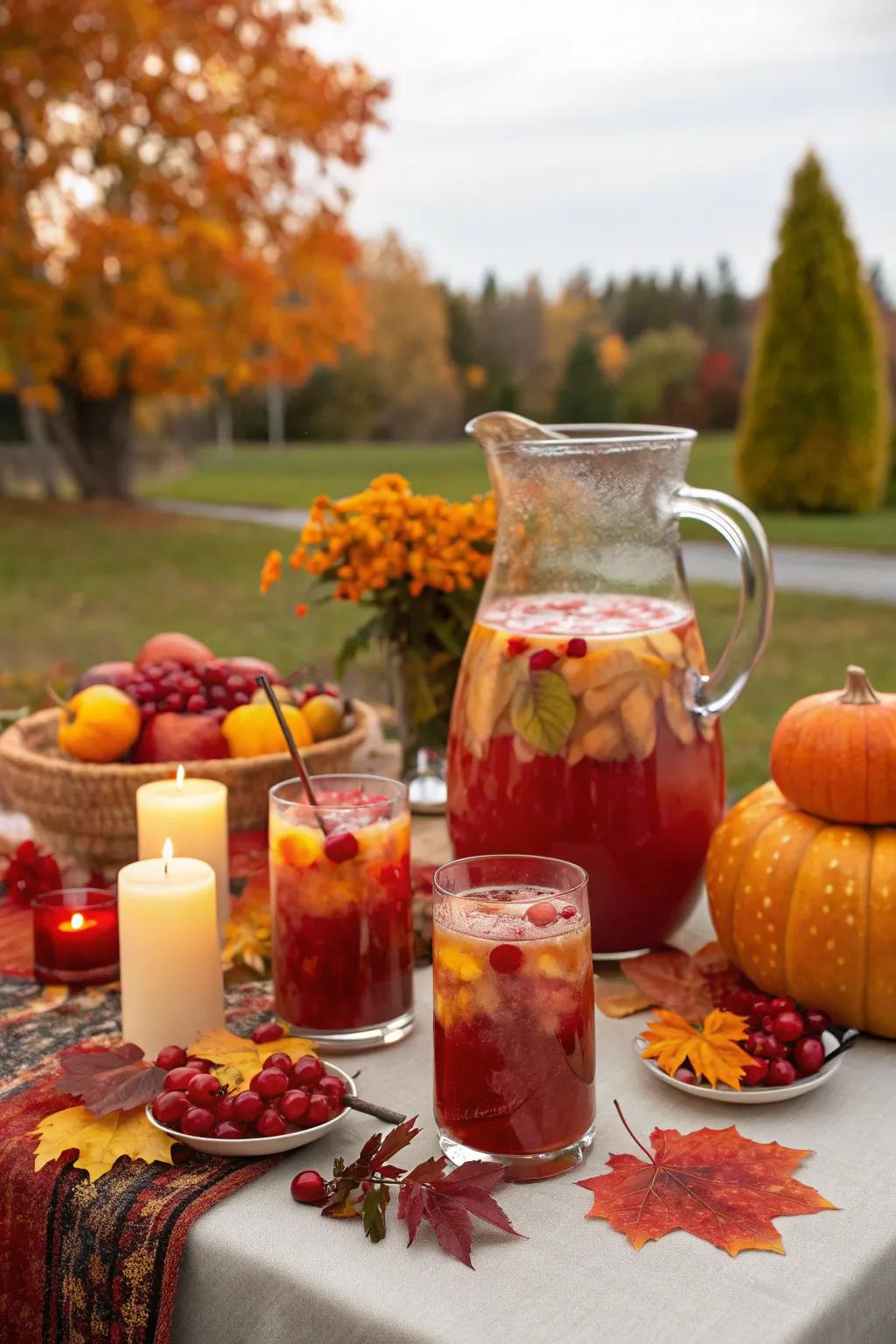 Seasonal beverages add a festive flair to your fall gathering.