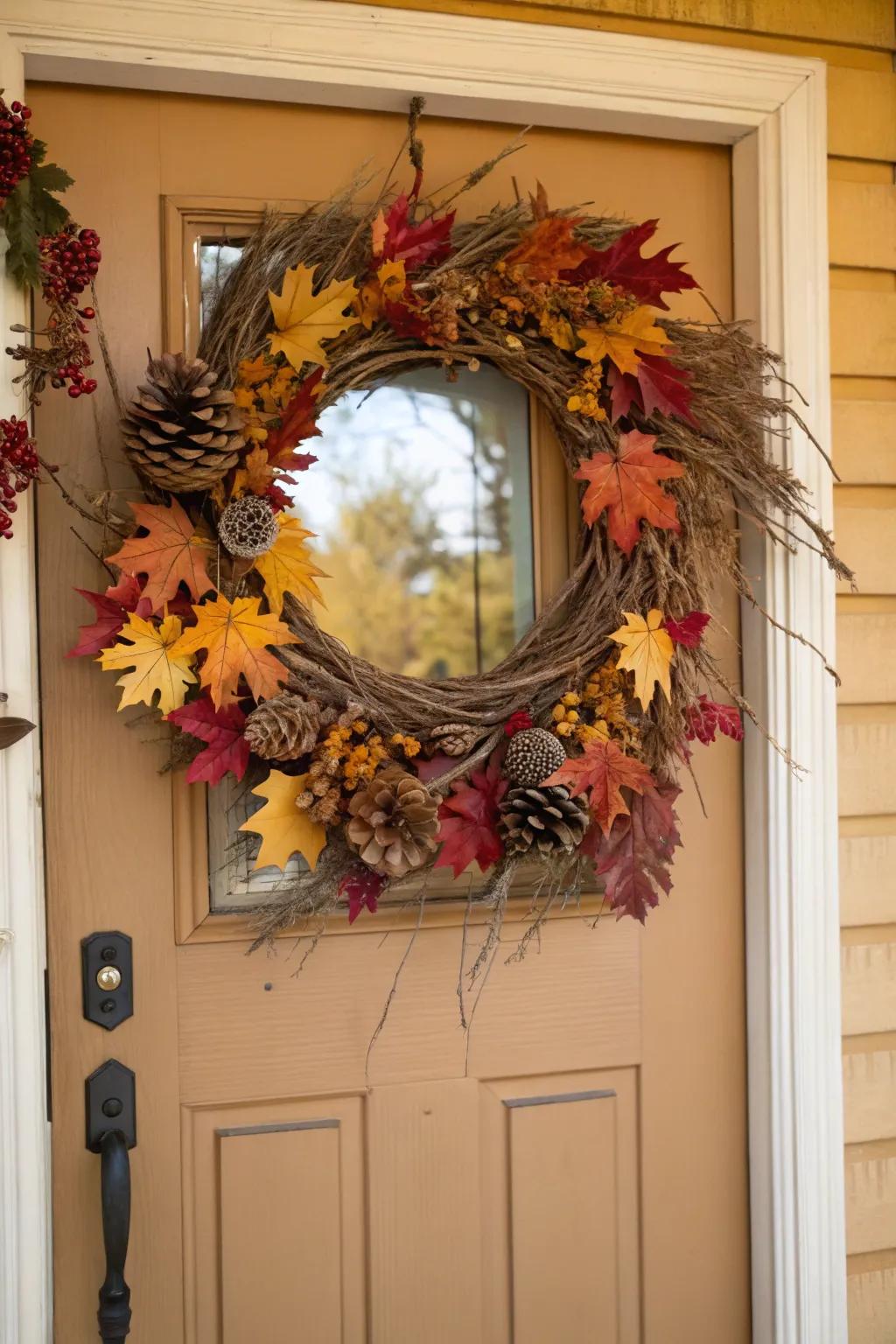 An inviting garland fashioned from autumn's native components.