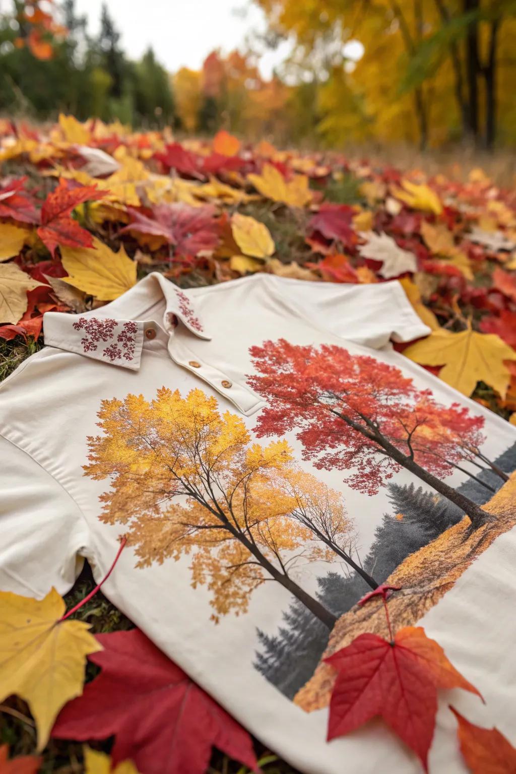 Shirts with nature-inspired graphics bring the fall season to life.