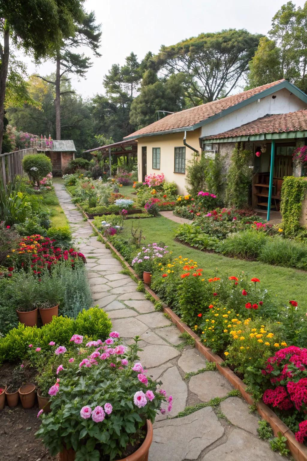 Individual gardens lending a personal flair and retreat.
