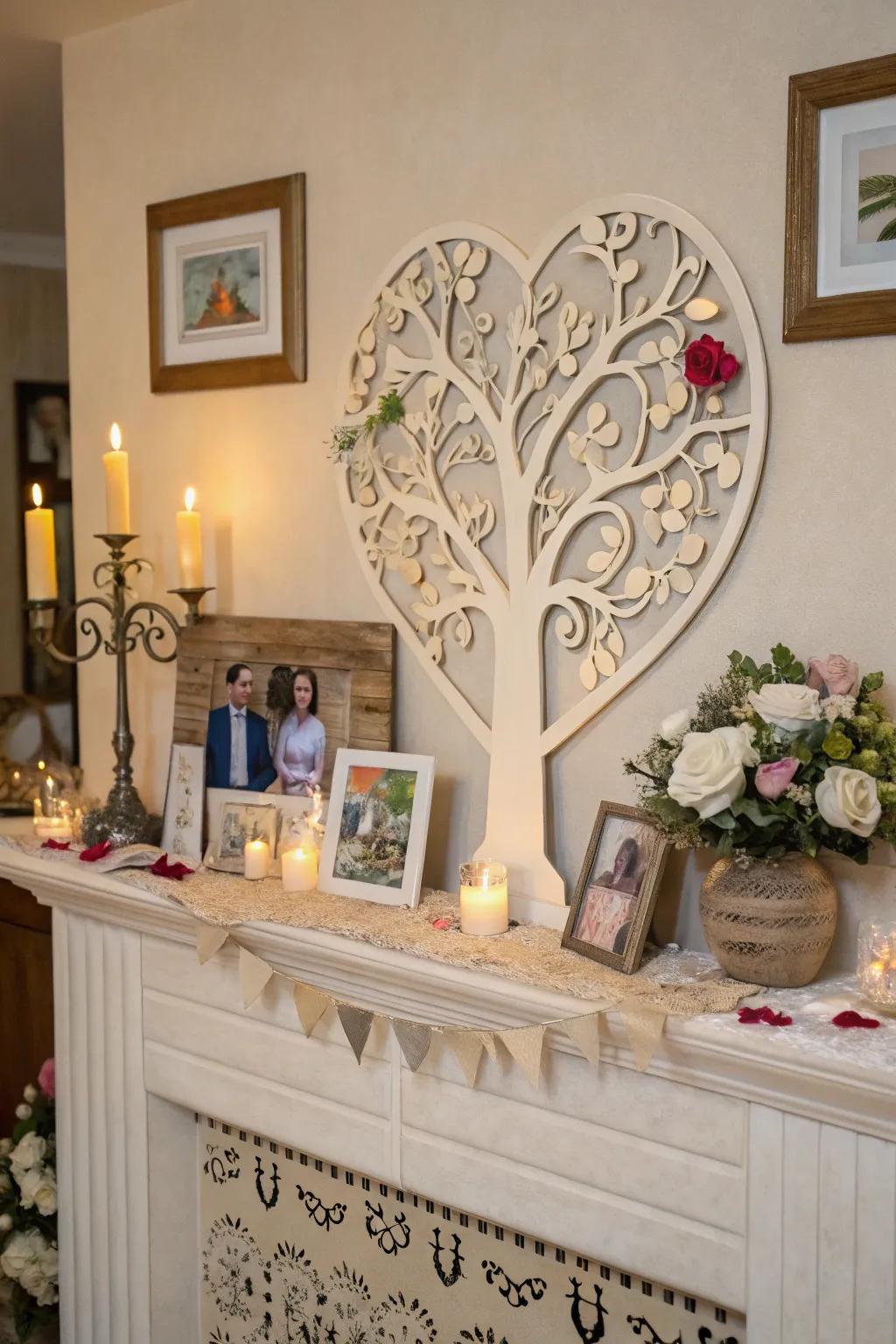 Heart-formed figurines are ideal for displaying family love.