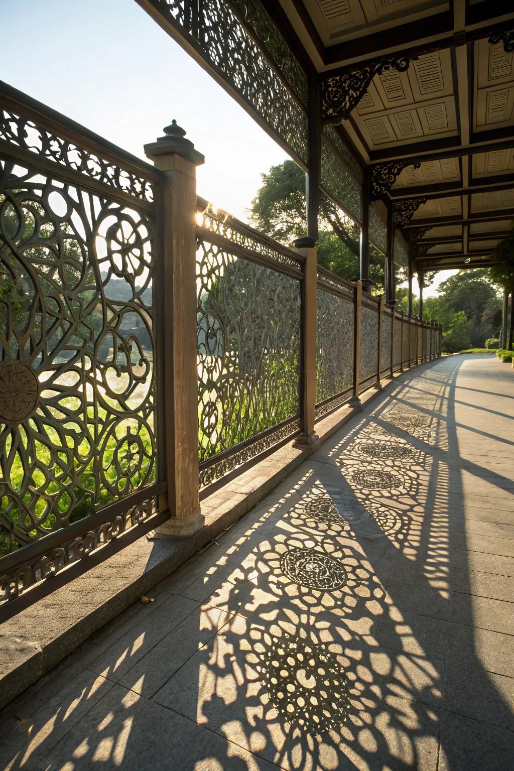 Detailed laser-cut metal panels bring sophistication to any fence.