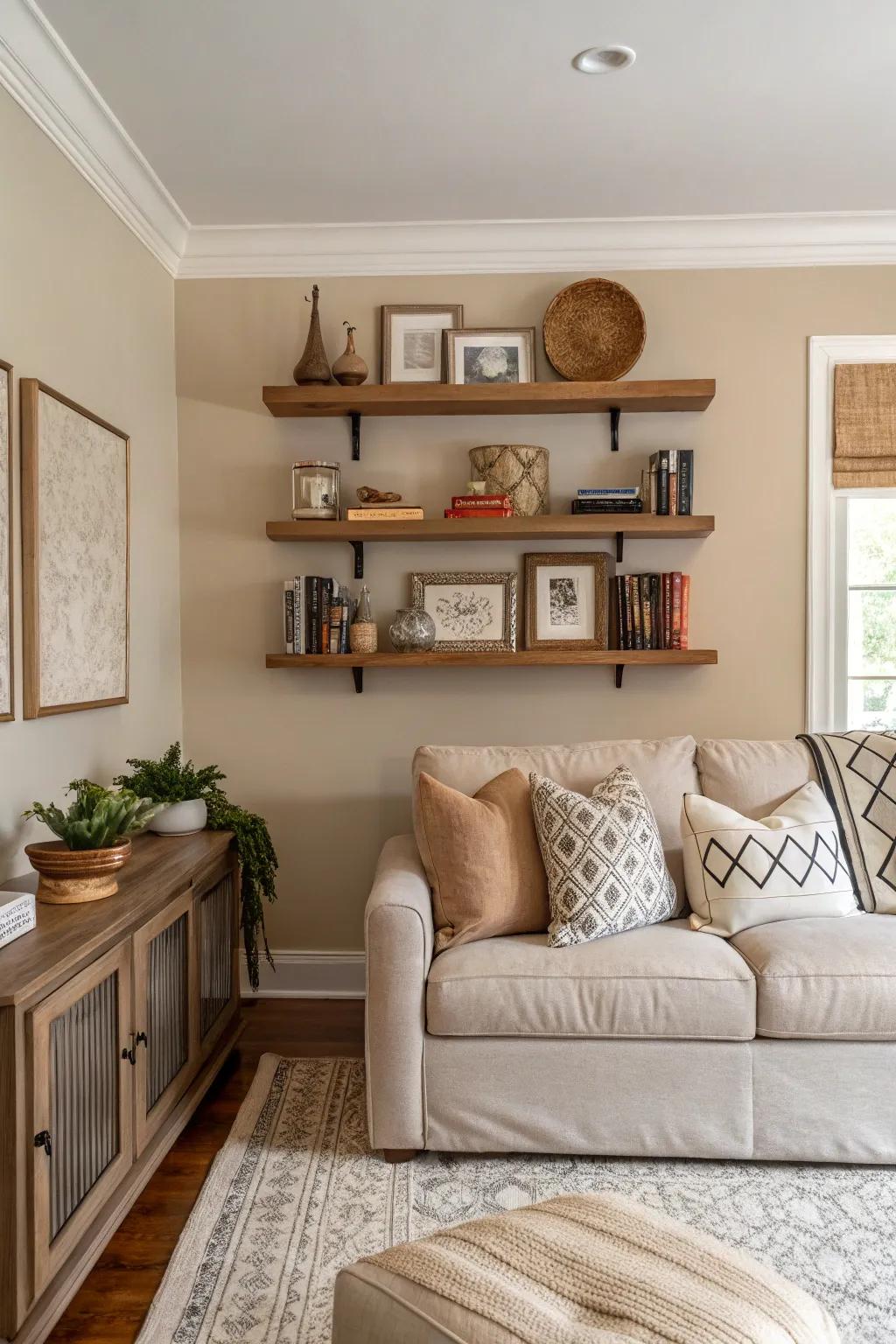 Neutral tones introduce elegance to your area.