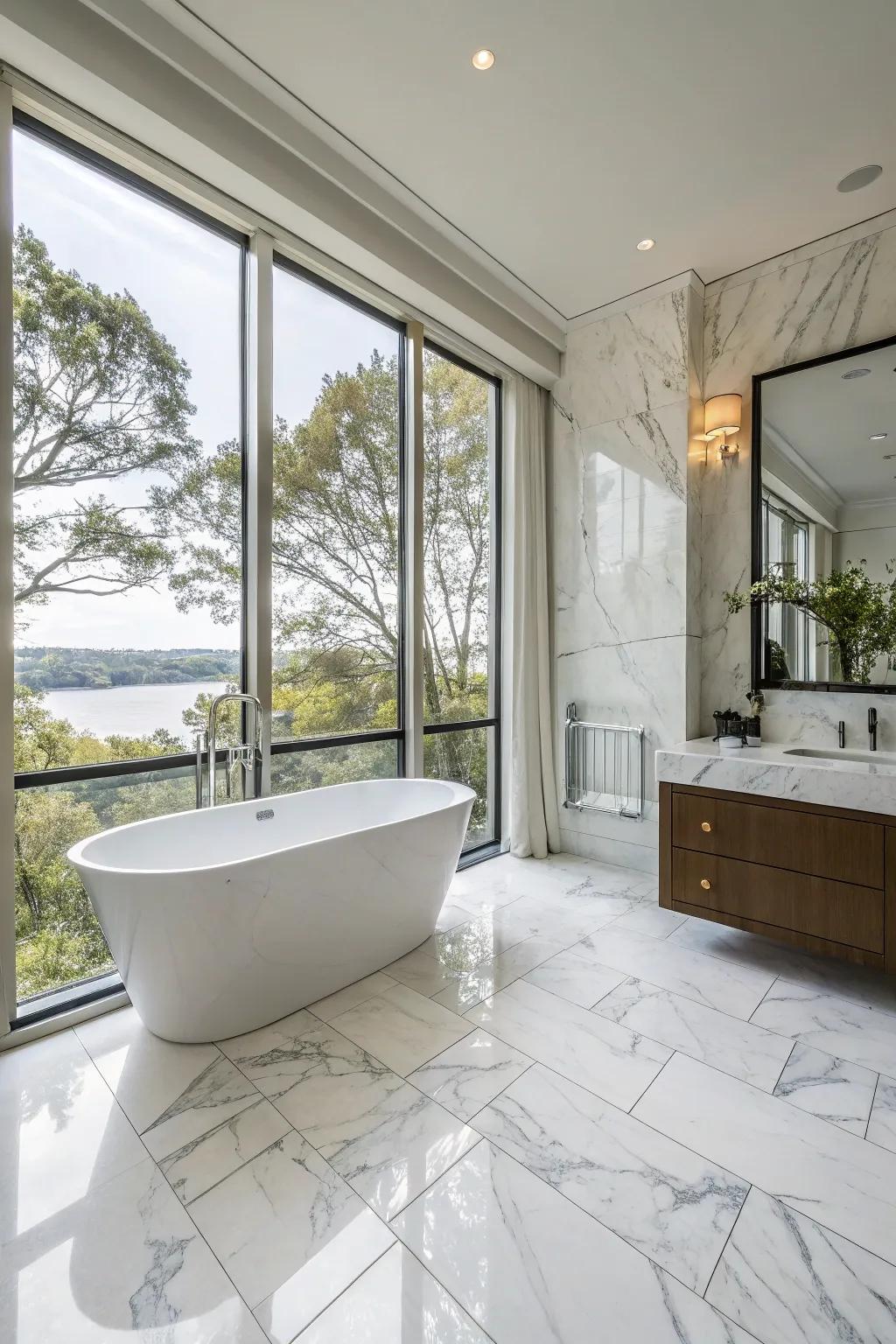 Stone floors emanate sophistication and class.