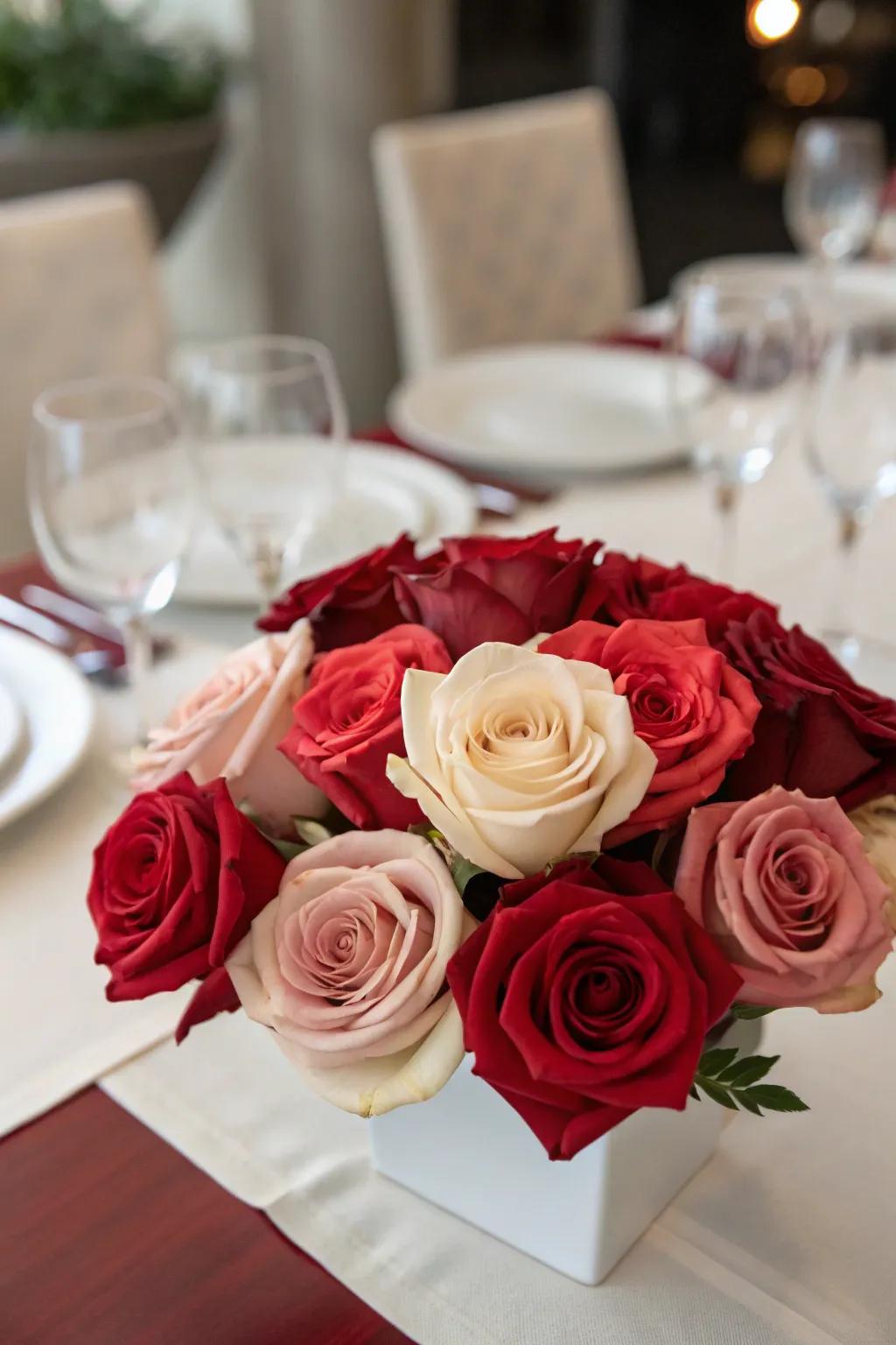 Unified rosy focal point, crafting a polished and cohesive aesthetic.