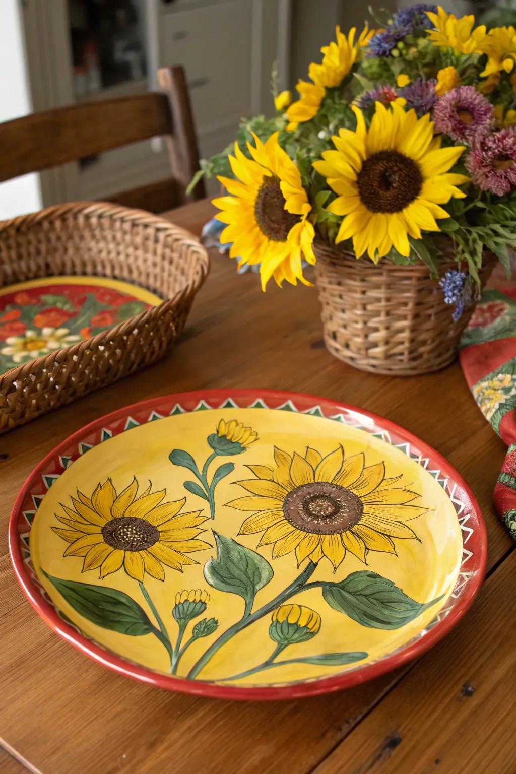 Sunflowers make a vivid, striking statement on your plates.