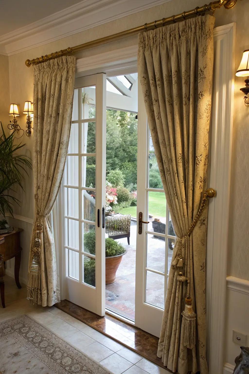 Practical curtains offer style and convenience.