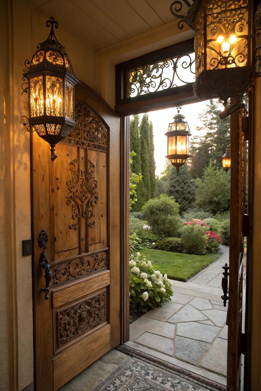 Ornamental beacons conjure a snug and welcoming atmosphere.