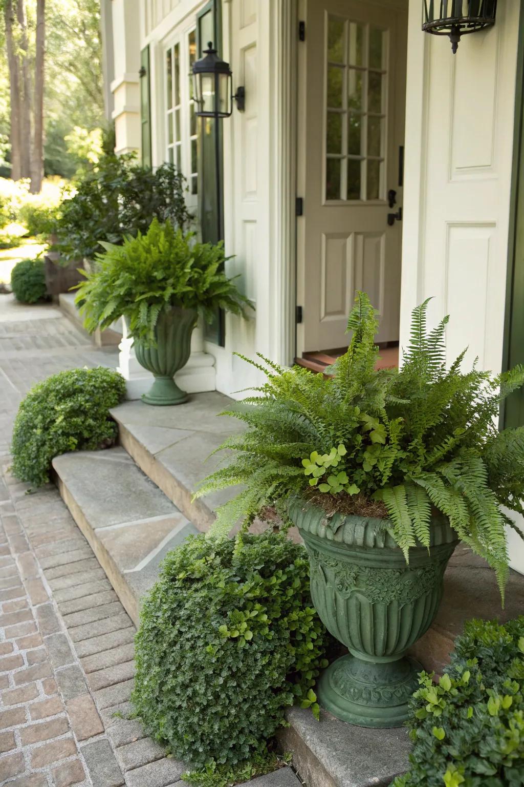 Welcome visitors with an inviting green display.